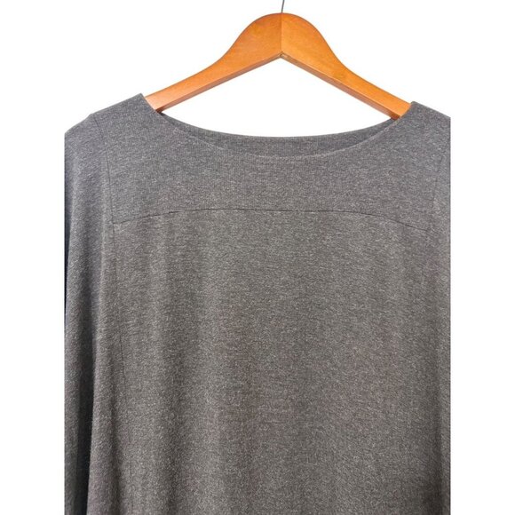 Eileen Fisher System Casual Charcoal Gray Top Stretchy Viscose Blend Boxy Size L - Picture 2 of 7